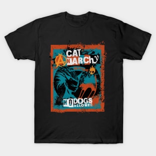 CAT ANARCHY - ORANGE & TEAL T-Shirt